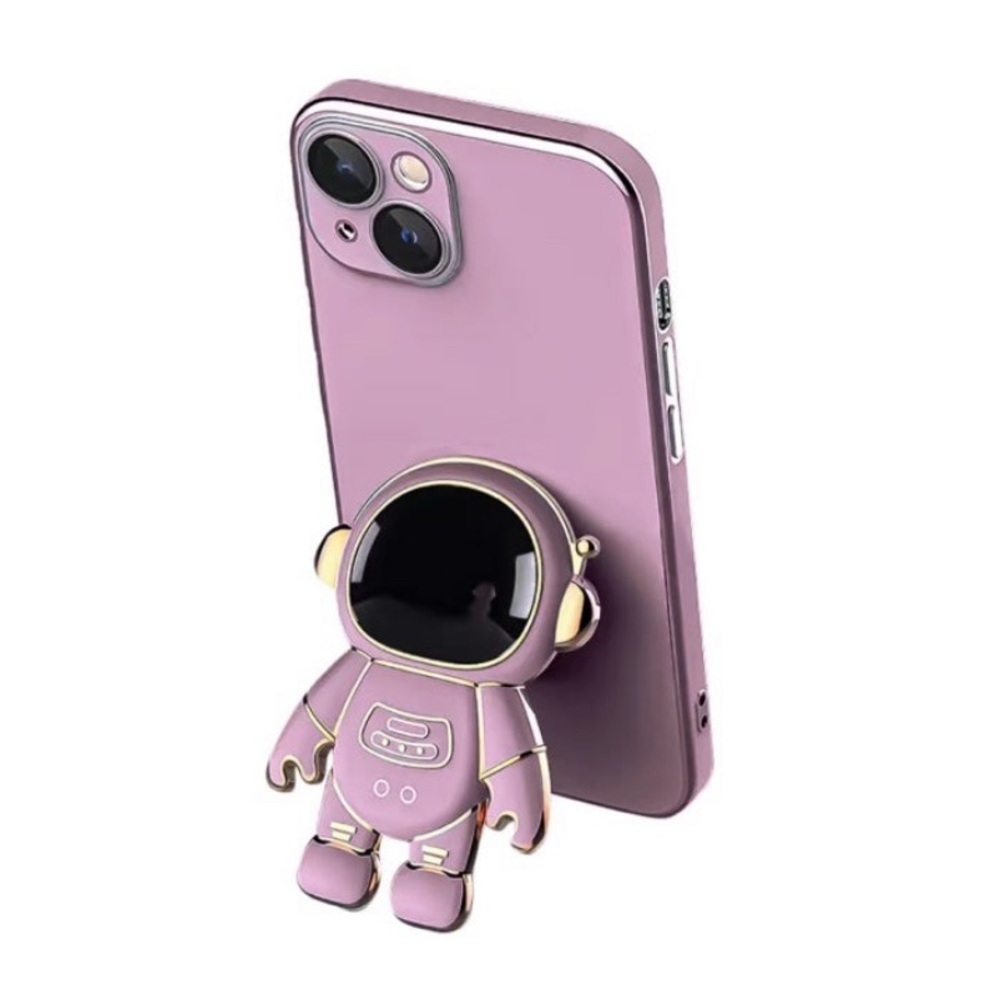 Electroplated Astronaut Phone Case With Hidden Stand For IPhone 11